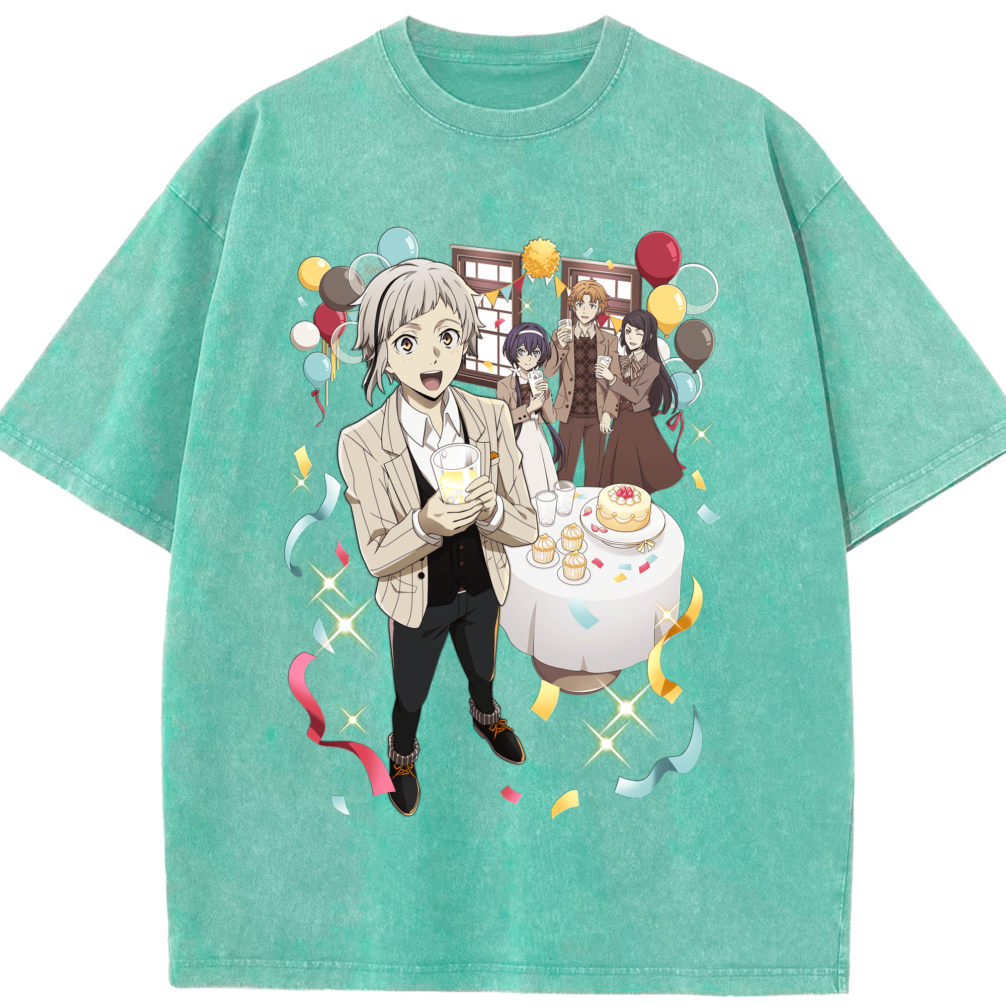（画像用） 文豪ストレイドッグス Bungo Stray Dogs 綿100% ヴィンテージ風 半袖Tシャツ（フロントプリント）